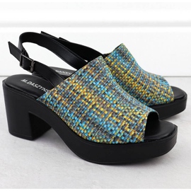 Sandalias de mujeres en la trenza M. Daszyński después de MR23126-7 azul 2
