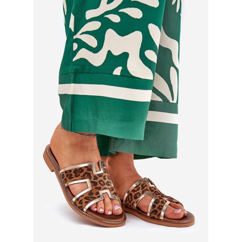 Flip de leopardo de cuero Flip Zazoo 40383 Brown marrón 1