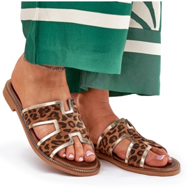 Flip de leopardo de cuero Flip Zazoo 40383 Brown marrón 7