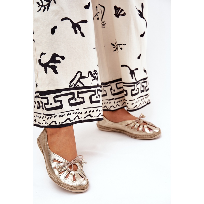 Bailarinas planas hechas de Zazoo de cuero natural 10179 Zlotys dorado 2 Bailarinas planas hechas de Zazoo de cuero natural 10179 Zlotys dorado 2