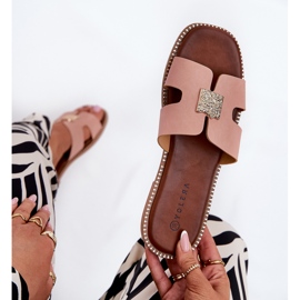 Flip plano -flops con recortes y decoración rosa sucio rosado 8