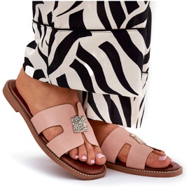 Flip plano -flops con recortes y decoración rosa sucio rosado 9