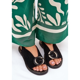 Sandalias planas con decoración negra negro 5