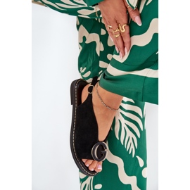 Sandalias planas con decoración negra negro 6