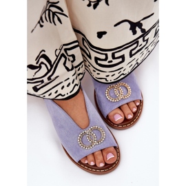 Sandalias para mujeres con Eco Blue Eco Eco de cañón plano azul 5
