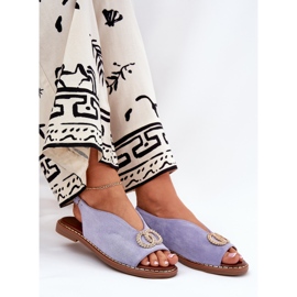 Sandalias para mujeres con Eco Blue Eco Eco de cañón plano azul 6