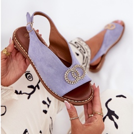 Sandalias para mujeres con Eco Blue Eco Eco de cañón plano azul 8