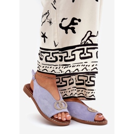 Sandalias para mujeres con Eco Blue Eco Eco de cañón plano azul 1