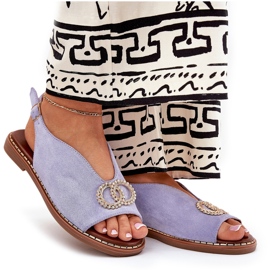 Sandalias para mujeres con Eco Blue Eco Eco de cañón plano azul 9