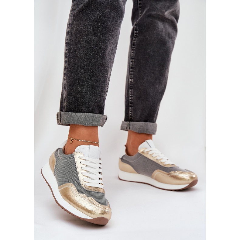 S.Barski Zapatillas de cuero zapatillas de zapatillas LR51-847 PLN dorado 2