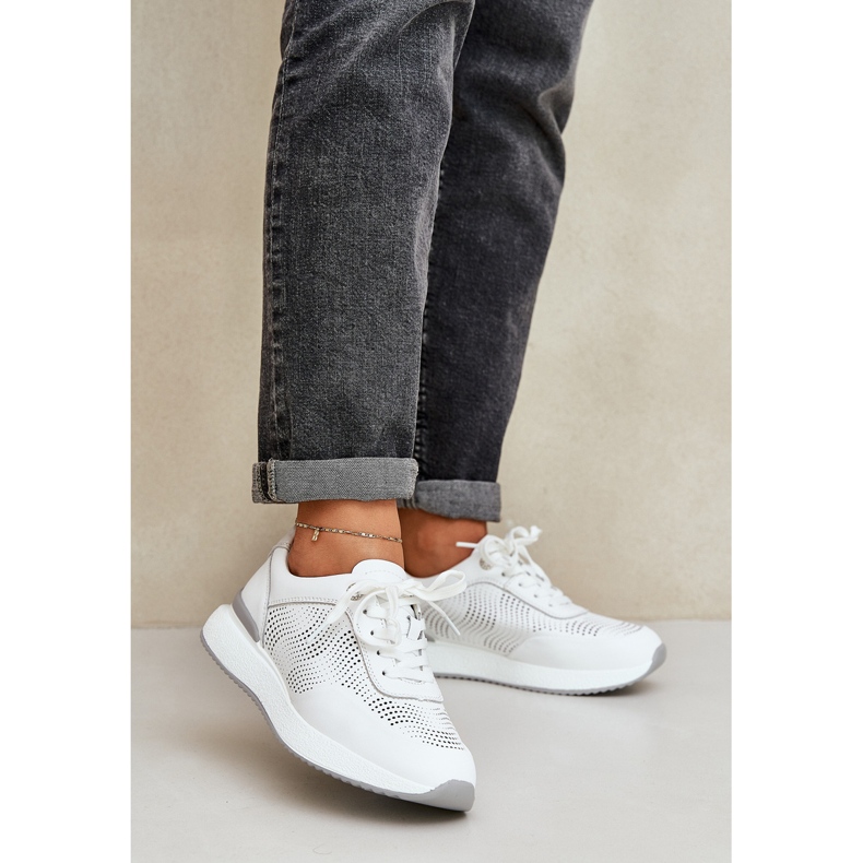 S.Barski Zapatillas de cuero zapatillas de zapatillas S. Barski LR51-551 White blanco 2