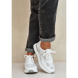 S.Barski Zapatillas de cuero zapatillas de zapatillas S. Barski LR51-551 White blanco 3