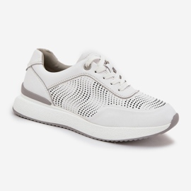S.Barski Zapatillas de cuero zapatillas de zapatillas S. Barski LR51-551 White blanco 4