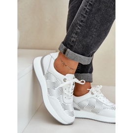S.Barski Zapatillas de cuero zapatillas de zapatillas S. Barski LR51-551 White blanco 5