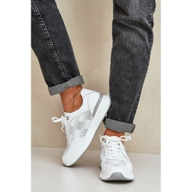 S.Barski Zapatillas de cuero zapatillas de zapatillas S. Barski LR51-551 White blanco 7