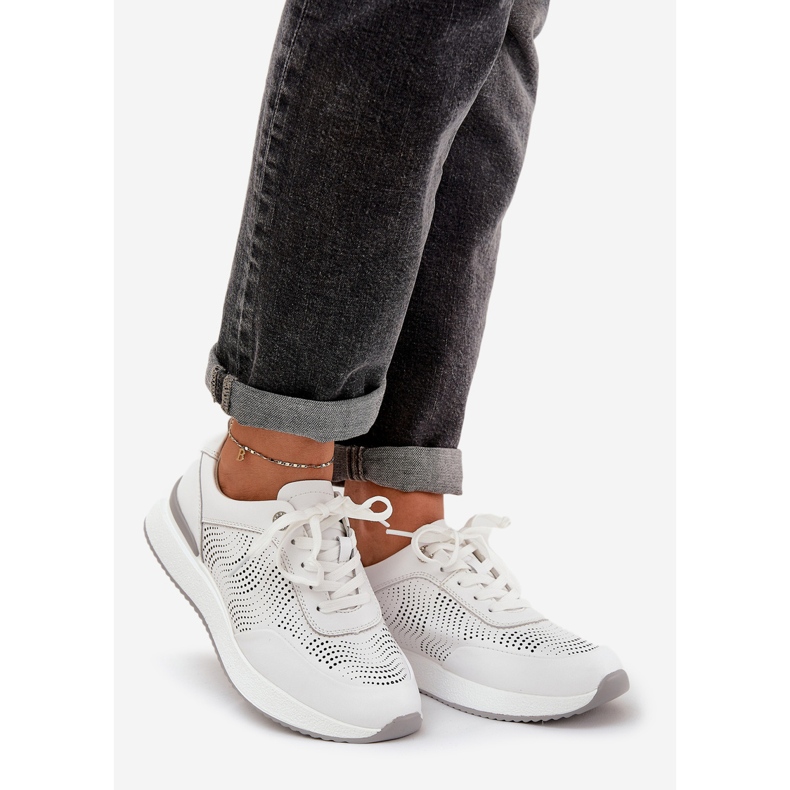 S.Barski Zapatillas de cuero zapatillas de zapatillas S. Barski LR51-551 White blanco 1