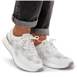 S.Barski Zapatillas de cuero zapatillas de zapatillas S. Barski LR51-551 White blanco 9