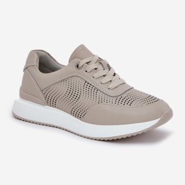 S.Barski Zapatillas de cuero zapatillas de zapatillas S. Barski LR51-551 beige 5
