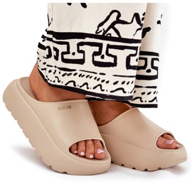 Zapatillas de espuma para mujeres en la plataforma Big Star RR274A569 Beige 9