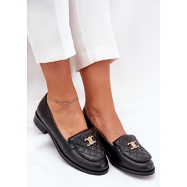 Mocasines de cuero con una decoración dorada Laura Messi 2927 Negro 8