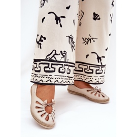 Bailarinas planas de cuero natural Zazoo 10179 beige 2