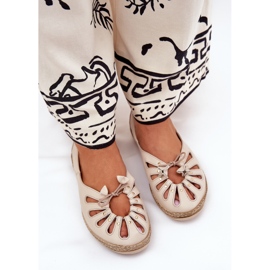 Bailarinas planas de cuero natural Zazoo 10179 beige 5