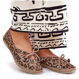Zazoo Ballerinas de cuero natural leopardo estampado 10179 marrón 7