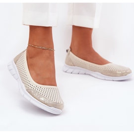 Cuero Openwork Vinceza Ballerinas 95323 beige 2