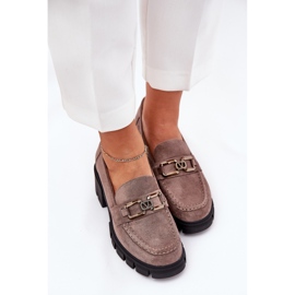 Vinceza Zapatos de mujeres de ante Eco con decoración Vincez 39921 Beige oscuro 6
