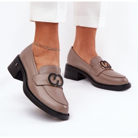 Vinceza 18102 mocasines de cuero beige 2