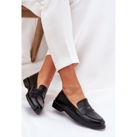 Mocasillas de mujer elegantes hechas de cuero natural de Vinceza 18100 Negro 6