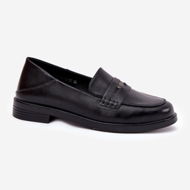 Mocasillas de mujer elegantes hechas de cuero natural de Vinceza 18100 Negro 4