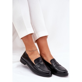 Mocasillas de mujer elegantes hechas de cuero natural de Vinceza 18100 Negro 7