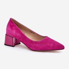 Bombas suaves de gamuza con herramientas puntiagudas Vinceza 66736 Fuksja rosado 3