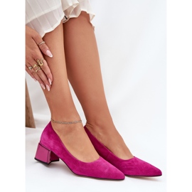 Bombas suaves de gamuza con herramientas puntiagudas Vinceza 66736 Fuksja rosado 6