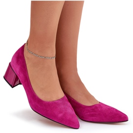 Bombas suaves de gamuza con herramientas puntiagudas Vinceza 66736 Fuksja rosado 8
