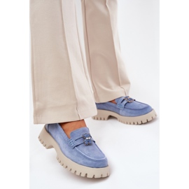 Mocasines de gamuza para mujeres con alfileres Bear Vinceza 79533 Azul 2
