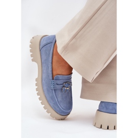 Mocasines de gamuza para mujeres con alfileres Bear Vinceza 79533 Azul 3