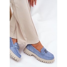 Mocasines de gamuza para mujeres con alfileres Bear Vinceza 79533 Azul 6