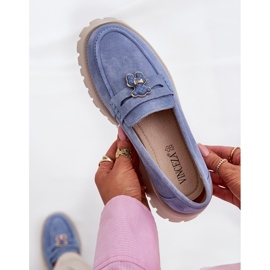 Mocasines de gamuza para mujeres con alfileres Bear Vinceza 79533 Azul 7