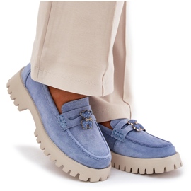 Mocasines de gamuza para mujeres con alfileres Bear Vinceza 79533 Azul 8
