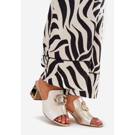 Elegantes tacones de cuero Laura Messi 2875 Beige-Gold 1