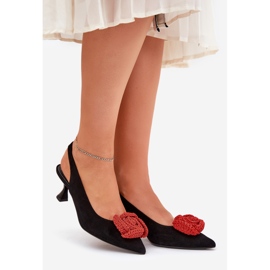 Pombas de gamuza elegantes en el chebello 4666 negro szpilka 1