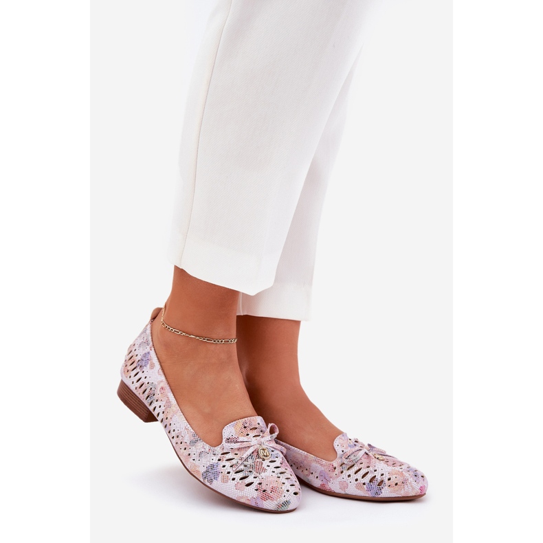 Jezzi Bailarinas de trabajo abierto con un arco de flores ecológico en gamuza amepitrea multicolor rosado 1 Jezzi Bailarinas de trabajo abierto con un arco de flores ecológico en gamuza amepitrea multicolor rosado 1