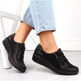 Zapatos de piel Helios W H334 negro brillo 10
