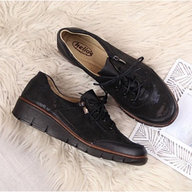 Zapatos de piel Helios W H334 negro brillo 12