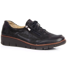 Zapatos de piel Helios W H334 negro brillo 14