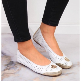 Rieker W RKR516 bailarinas caladas blanco dorado 19