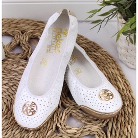 Rieker W RKR516 bailarinas caladas blanco dorado 20