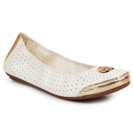 Rieker W RKR516 bailarinas caladas blanco dorado 22